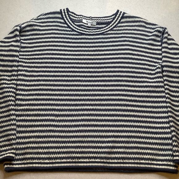 Madewell Seagrove‎ Pullover Sweater Extra Small Navy and Natural Stripe C… - Picture 2 of 8